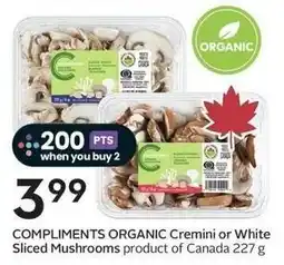 Sobeys Compliments Organic Cremini or White Sliced Mushrooms offer