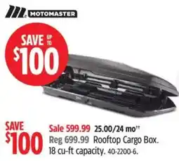 Canadian Tire Motomaster Rooftop Cargo Box offer