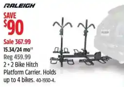 Canadian Tire raleigh 2 + 2 bike hitch platform carrier offer
