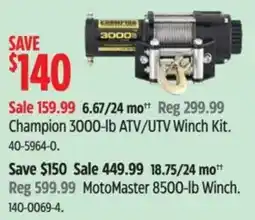 Canadian Tire Champion 3000-lb atv/utv winch kit offer