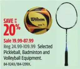Canadian Tire Selected Pickleball, Badminton and Volleyball Equipment offer