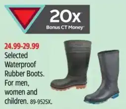 Canadian Tire Selected Waterproof Rubber Boots offer