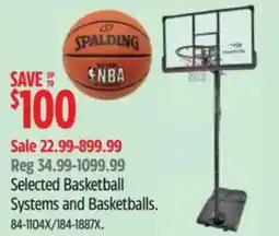Canadian Tire Spalding basketball systems and basketballs offer