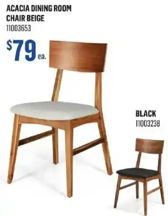 Acacia dining room chair beige
