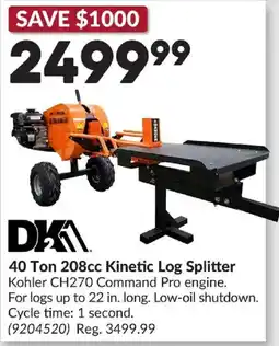 Princess Auto Dka 40 ton 208cc kinetic log splitter offer