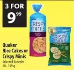 Co-op Quaker rice cakes or crispy mins offer