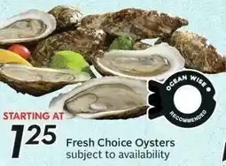Sobeys Fresh Choice Oysters offer