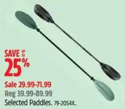 Canadian Tire Selected Paddles offer