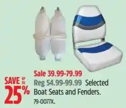 Canadian Tire Selected Boat Seats and Fenders offer