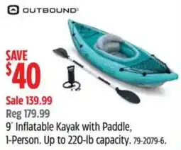 Canadian Tire Outbound 9' Inflatable Kayak with Paddle offer