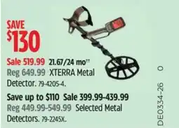 Canadian Tire Xterra Metal Detector offer