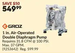 Princess Auto Groz 1 in. Air-Operated Double Diaphragm Pump offer