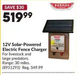 Princess Auto Parmak 12V Solar-Powered Electric Fence Charger offer