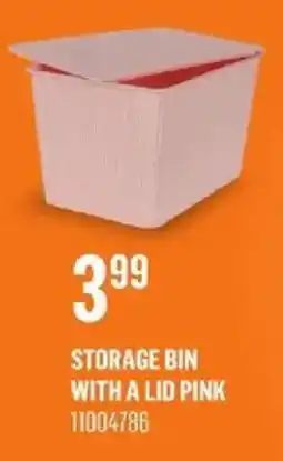 Canac Storage bin with a lid pink offer