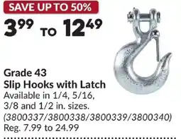 Princess Auto Grade 43 Slip Hooks with Latch offer