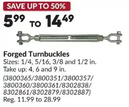 Princess Auto Forged Turnbuckles offer