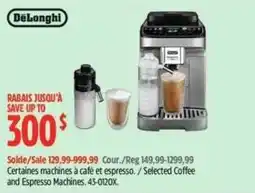 Canadian Tire DeLonghi coffee and espresso machines offer