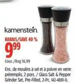 Canadian Tire Kamenstein glass salt & pepper grinder set offer