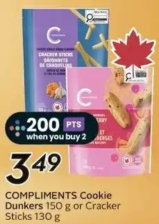 Sobeys Compliments Cookie Dunkers or Cracker Sticks offer