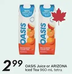 Sobeys Oasis juice or arizona iced tea offer