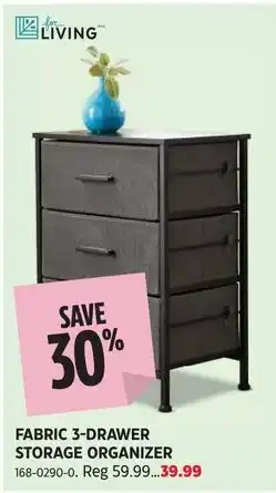 Canadian Tire Living fabric 3-drawer storage organizer offer
