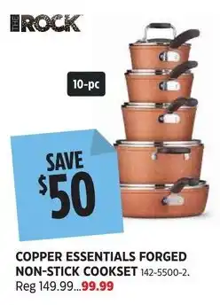 Canadian Tire The Rock copper essentials forged non-stick cookset offer