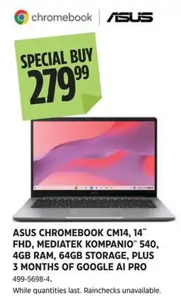 Canadian Tire Asus chromebook cm14 offer