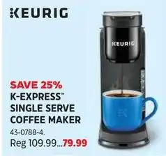 Canadian Tire Keurig k-express single serve coffee maker offer