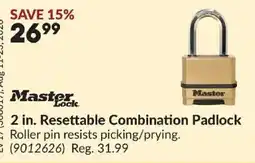 Princess Auto Master Lock 2 in. Resettable Combination Padlock offer