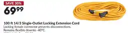Princess Auto 100 ft 14/3 Single-Outlet Locking Extension Cord offer