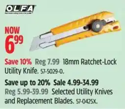 Canadian Tire Olfa 18mm Ratchet-Lock Utility Knife offer