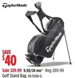 Canadian Tire TaylorMade Golf Stand Bag offer