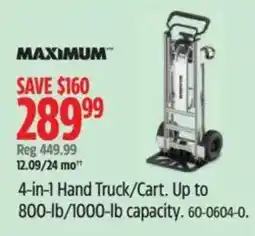 Canadian Tire Maximum 4-in-1 Hand Truck/Cart offer