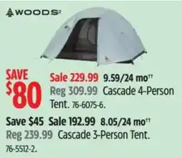 Canadian Tire Woods cascade 4-person tent offer