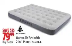 Canadian Tire Woods queen air bed with 2-in-1 pump offer