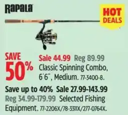Canadian Tire Rapala classic spinning combo offer