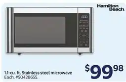 Walmart Hamilton Beach 1.1-cu. ft. stainless steel microwave offer
