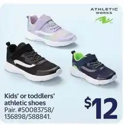 Walmart Athletic Works kids' or toddlers' athletic shoes offer