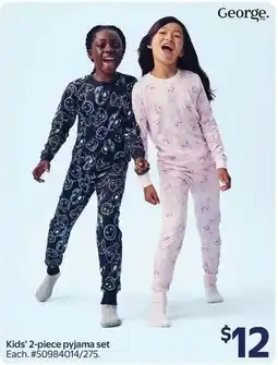 Walmart George kids' 2-piece pyjama set offer