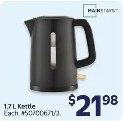 Walmart Mainstays 1.7 L Kettle offer