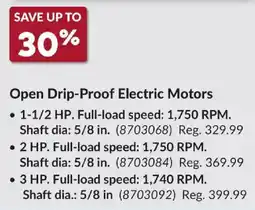 Princess Auto Open Drip-Proof Electric Motors offer