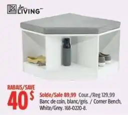 Canadian Tire Am Living corner bench white grey offer