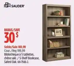 Canadian Tire Sauder 5-Shelf Bookcase, Salted Oak offer