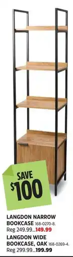 Canadian Tire Langdon narrow bookcase offer