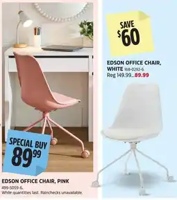 Canadian Tire Edson office chair, white offer