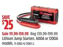 Canadian Tire Lithium Jump Starters offer