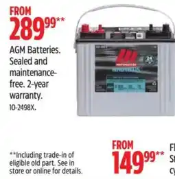 Canadian Tire Hotmaster agm batteries offer