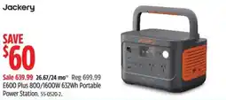 Canadian Tire Jackery E600 Plus 800/1600W 632Wh Portable Power Station offer