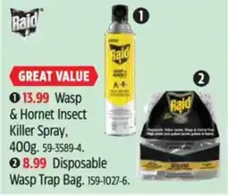Canadian Tire Raid wasp & hornet insect killer spray offer