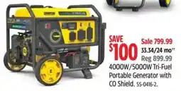 Canadian Tire Caterpillar 4000W/5000W Tri-Fuel Portable Generator with CO Shield offer